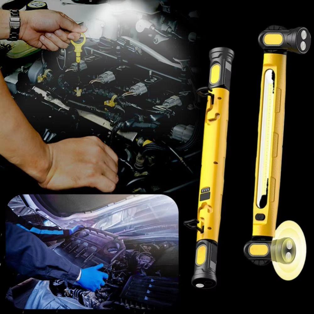 Rotating Magnetic Base LED Work Light Rechargeable Under Hood Work Light Bar Vehicle Inspection