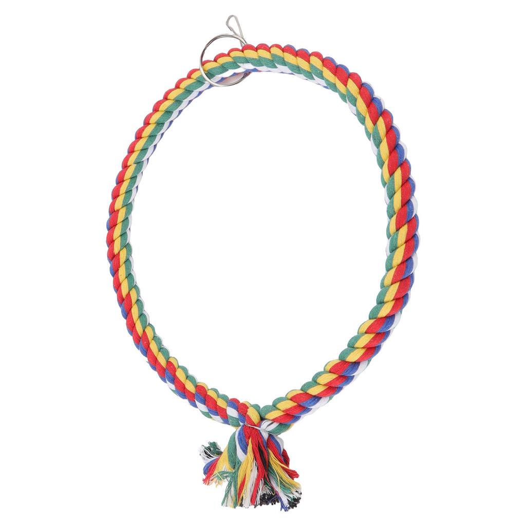 Bird Cotton Rope Ring Toy Colorful Parrot Swing Toys for Parakeets Cockatiels Conure Lovebirds Finches Macaw L