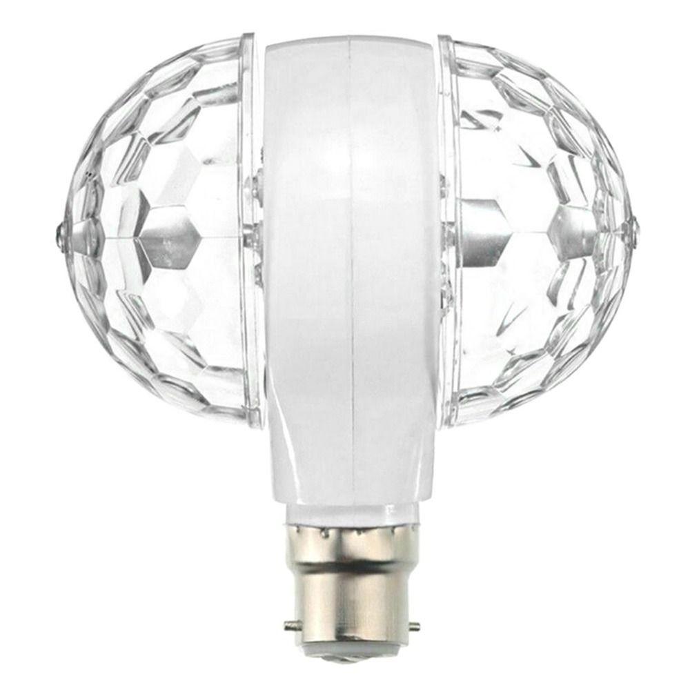 Magic 6W LED Double-headed B22 E27 Crystal Ball Disco Lamp Rotating Bulb Stage Light Bulb