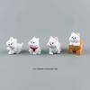 Adorable Scarf West Highland Dog Resin Figurine Mini Size Lifelike Statue for Home Office Desktop Terrarium Decoration
