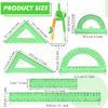 Zonon 1 Set Plastic Geometry Math Set 7 Pcs Includes 6'' / 4 '' Protractor, Drawing Compass, 45/60 Degree Triangle Rulers, 12'' / 6'' Math Ruler