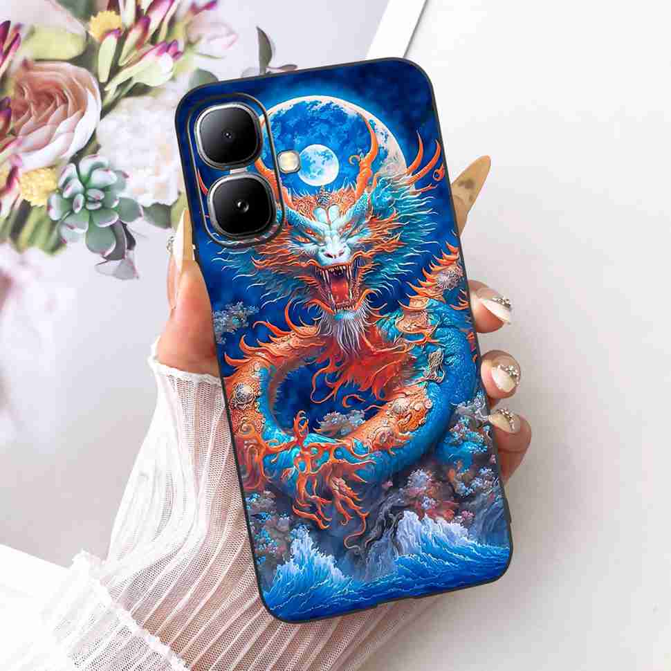 For Infinix Smart 20 4G X6840 X6840B Case Cartoon Cat Dinosaur TPU Black Cover For  Infinix Smart20 smart 20 4G Phone Casing