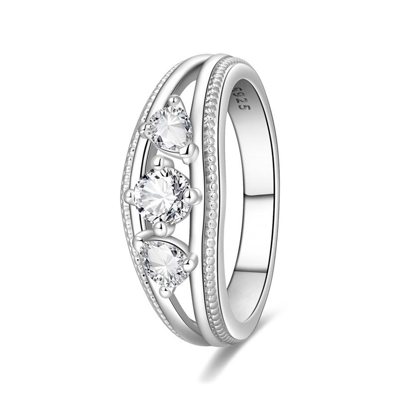 Anelli Semplici in Argento 925 Stella Diamante Lucida Cuore Pietra Blu Gemma Coppia Fedina Liscia Gioiello Regalo per Matrimonio Fidanzamento