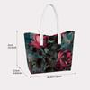 Vintage Rose Print Tote Bag Stylish Daily Carry Handbag for Women Casual Versatile Shoulder Bag