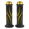 BULLSPANN Universal Motorcycle Hand Grip Cover Non-slip Aluminum Alloy Rubber Handlebar Grip Motorcycle Scooter Yellow 1 Pair 22mm 24mm