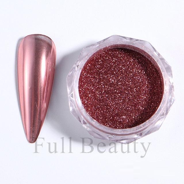 9 Color Metal Nail Mirror Glitter Powder Gel Polish Rub Dust Shiny Gold Silver Fine Chrome Flakes Pigment DIY Accessories Decor