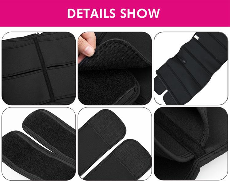 Dropship 2021 Popular Products Black  Neoprene Style Double Belt  Waist Trainer and Zipper Corset for Women