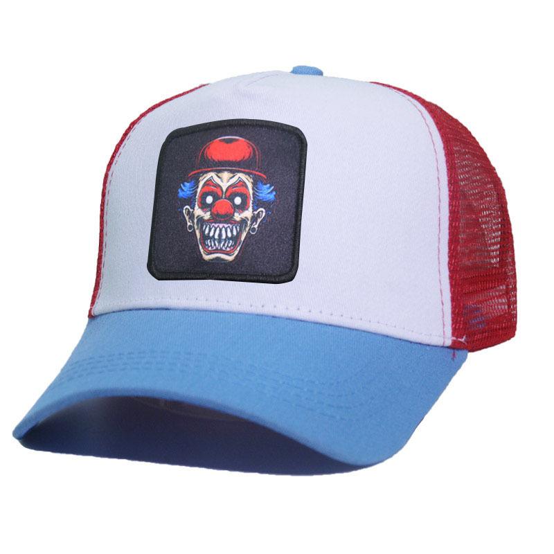 Trendy Fashionableable Clown Embroidery Stitched Baseball Cap For Men And Women, Backless Hip-Hop Hat, Summer Breathable Mesh Sun Gorras Unisex Str