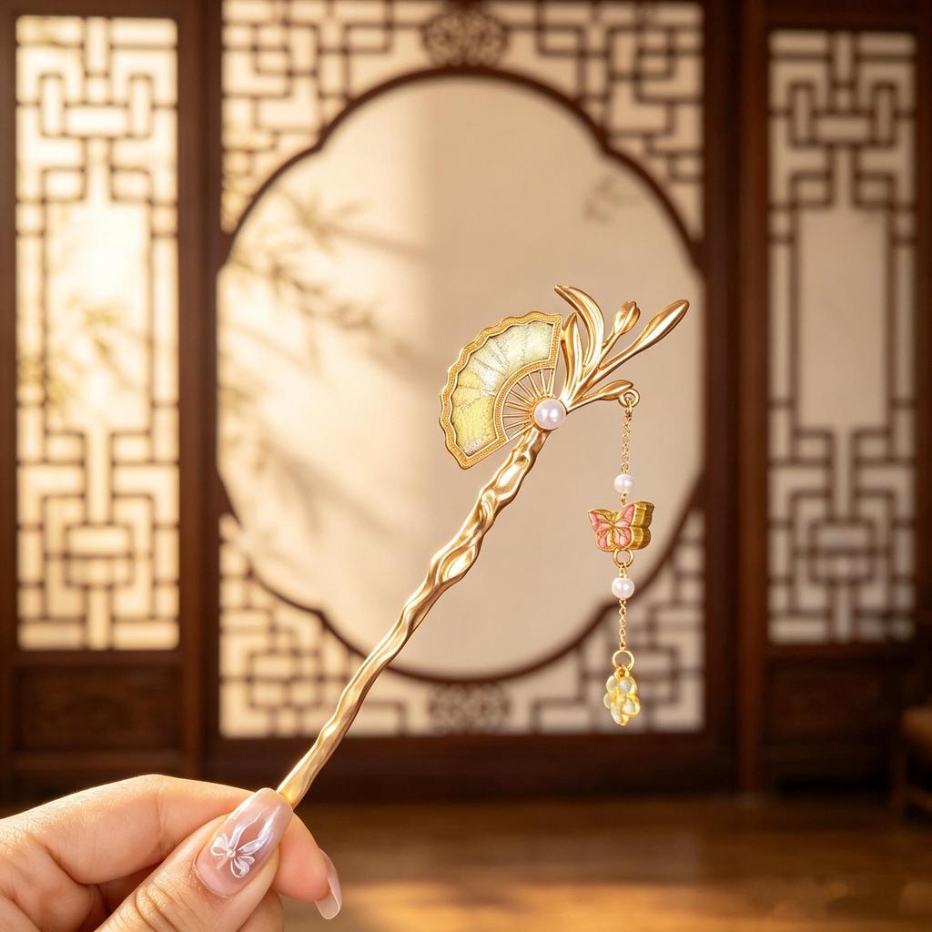 Handmade Song Brocade Hairpins: New Chinese Retro Hanfu Accessories