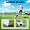 Football Goal Soccer Cage, 301 X 120 X 200 Cm, Epoxy-Coated Metal Frame, PE Netting, White