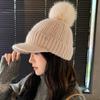 Hat Women's Autumn and Winter New Cycling Warm Ear Protection Knitted Hat Cold-proof Plush Thickened Wool Hat