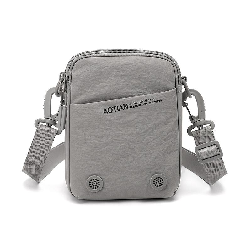 Sac bandoulière léger en nylon pour hommes femmes Sac messager décontracté à bandoulière avec poches zippées