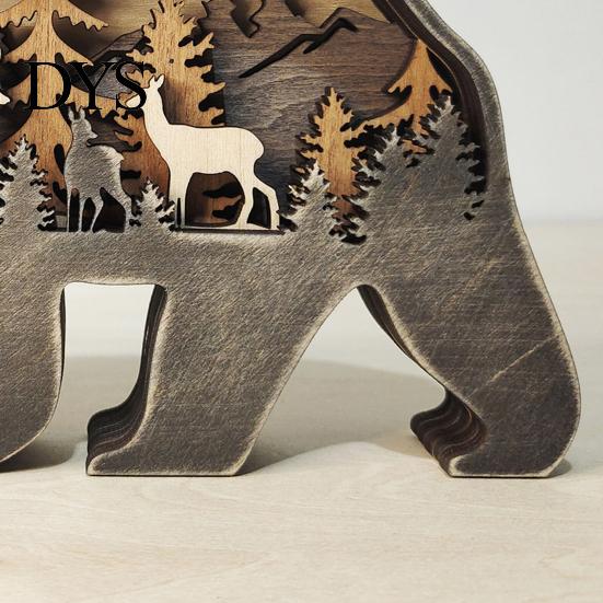 Brown Bear Decor Universal Eco-friendly Compact Table Forest Elk Ornament Crafts for Xmas Figurine