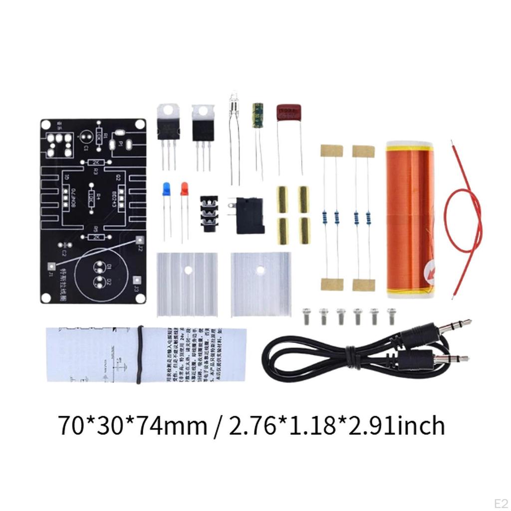 Mini Tesla Coil Set Transmission Easy Installation Teaching Tool Multipurpose Science Experiment