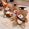 Graduation Teddy Bear Plush Toy - Cute Dr. Cake Bear Stuffed Animal Gift for Girls' Birthday