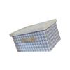 Foldable Storage Bin With Cover Houndstooth Pattern Fabric Organizers for Items Office Supplies Travel Accessory