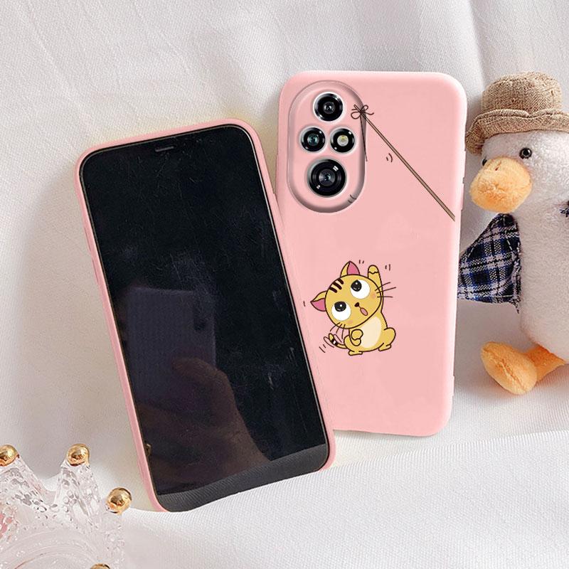 For Honor 200 Pro Case Phone Cover Popular Flower Lovely Cartoon Cat Soft Silicone TPU Funda For Honor 200Pro Protector Bumper