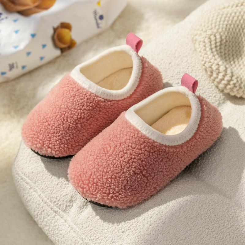 Kinder Baumwollpantoffeln Baby Junge Niedlich Indoor Zuhause Boden Socken Schuhe Anti-Rutsch Weiche Sohle Plüsch Mädchen Baumwollschuhe