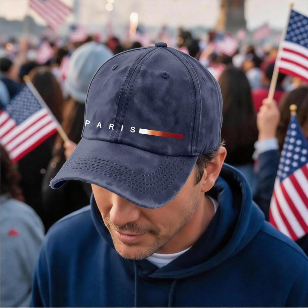 Men's and women's distressed washed casual baseball caps, trendy letter patterned hats