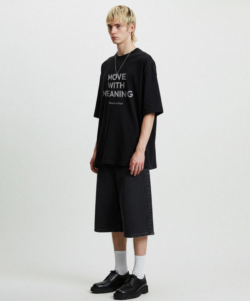 Mejongniateu [Unisex] Move Logo 16-Count Cotton Short Sleeve T-Shirt (2 Colors)