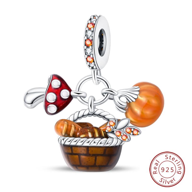 100% Copper Autumn Harvest Series Brown Music Squirrel Scarecrow Pumpkin Maple Leaves Charms Beads Diy Jewelry Gift