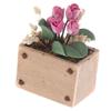 Dollhouse 1:12 Miniature Rose Tulip Hyacinths Sunflower Fruit Tree Potted Green Plant Flower Tree Plants Bonsai Model Home Decor