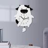 Acryl Wanduhr Cartoon Kuhform Leises Uhrwerk Dekorative Schwingende Uhr für Küche Wohnzimmer