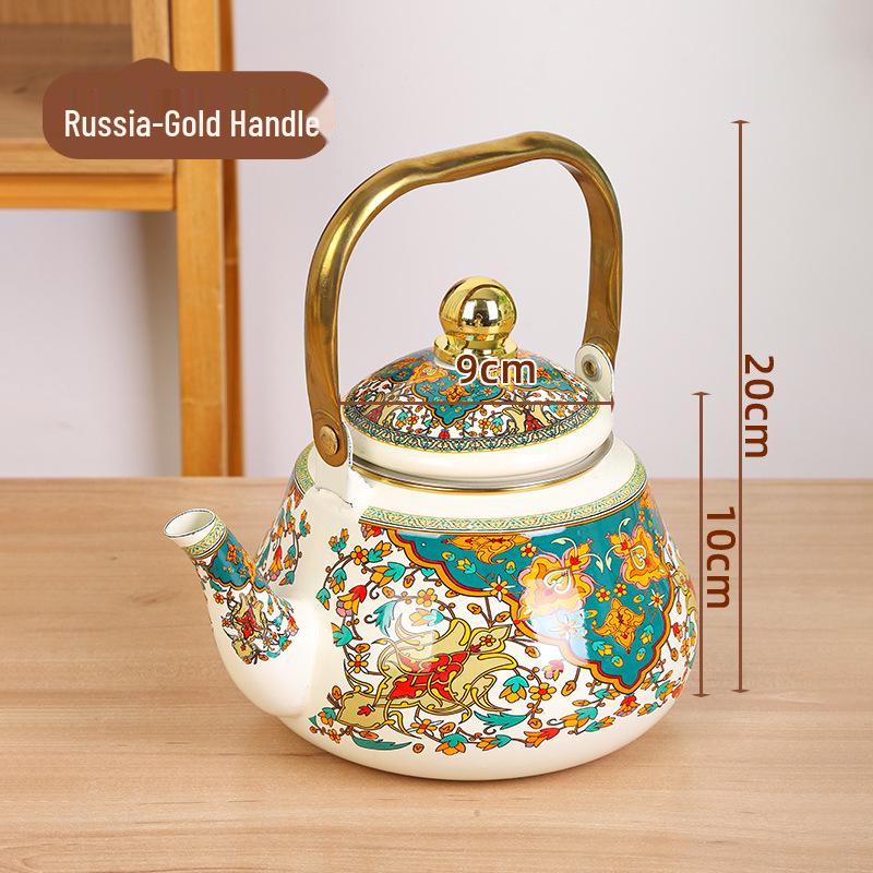1,5L zelta roktura emaljēts porcelāna