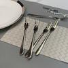Fruit Fork Double Tine 5.5 Inch Stainless Steel Forks for Fruits Cakes Desserts Snacks Rust-Resistant 304 Food Grade Metal Forks for Party Hotel