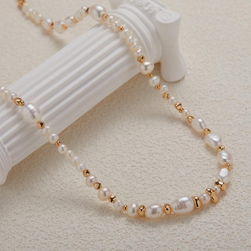 S925 Sterling Silver Natural Freshwater Pearl Color Treasure Item Women'S Trend Handmade String Irregular Bead Silver Versatile Earrings
