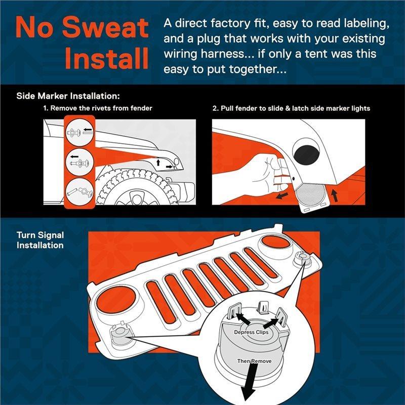 Precise Smoked Lens Turn Signal & Side Marker Lights Kit For Jeep Wrangler JK 2007-2017 LED Blinker Accessories