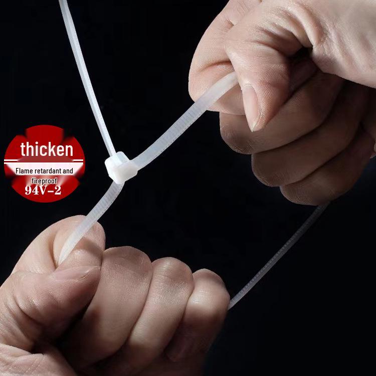 Cold-Resistant Black Nylon Cable Ties 2.5x200 Mm - White Self-Locking