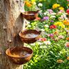 3Pcs/Set Metal Bird Baths Retro Wall Mounted Bird Bath 6cm 8cm 10cm Wild Bird Bath Feeder for Garden Backyard Outdoor Decor
