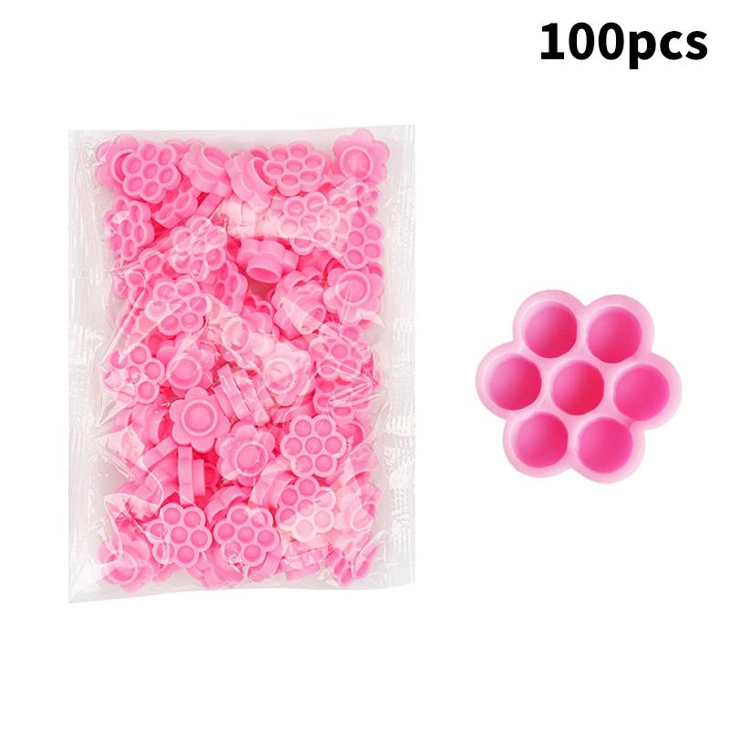 100Pcs Honeycomb Plum Blossom Shaped Grafting Eyelash Delay Cup Eyelashes Glue Holder Eyelash Extension Makeup Supplies