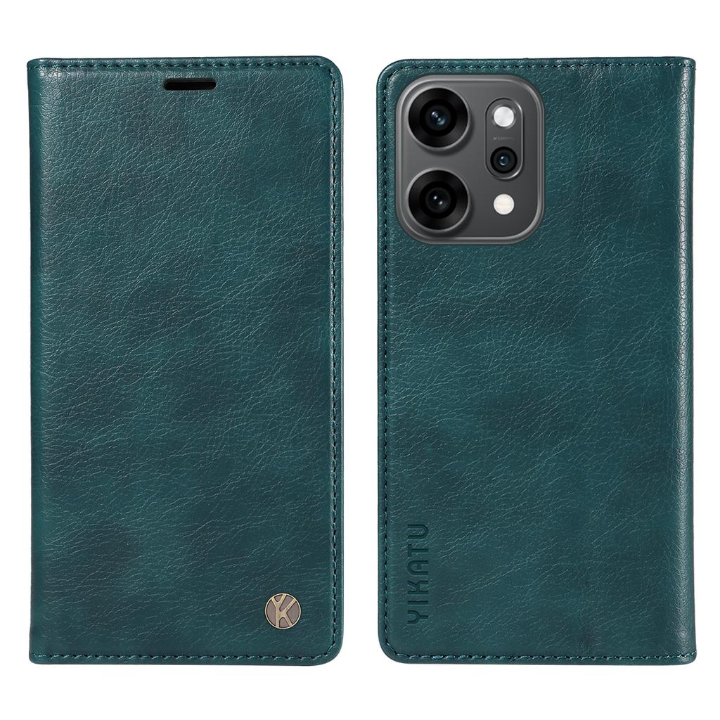 For Oppo Reno14 Pro 5G (China)/Oppo Reno14 Pro 5G (Global) Wallet Case YIKATU YK-006 Magnetic Closure Leather Phone Cover Litchi Texture