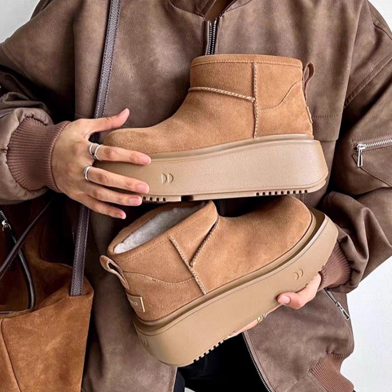 

Меховые балетки женские ботильоны на платформе замшевые плюшевые хлопковые туфли брендовые женские туфли с квадратным носком 2025 года новые теплые повседневные ботинки женские 39 малиновый