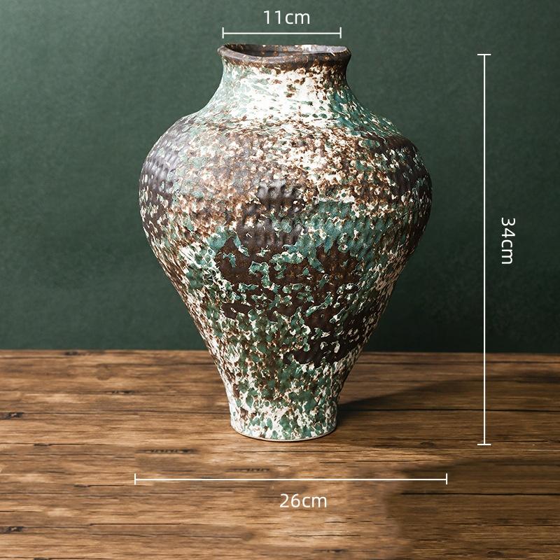Kaba Seramik Vazo Fırında Dönüşmüş Porselen Vazolar Vazo Çiçek Düzenleme Aksesuarları Çin Tarzı Retro Kavanozlar