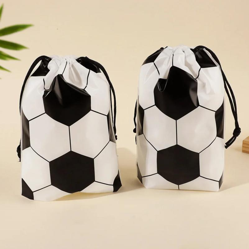 20/50 Pièces Sac à Cordon Sac à Coulisse Fête Football Thème Sports Anniversaire Cadeaux Sac à Friandises Décoration Cadeau Célébration d'Équipe Fournitures