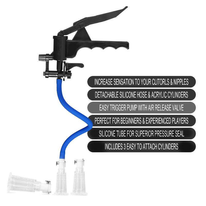 Female Manual Clitoral Pump Vacuum Pump Sucking Set Acrylic Cylinder Nipple Vagina Suction Cup Supplies Adult Erotic Sex