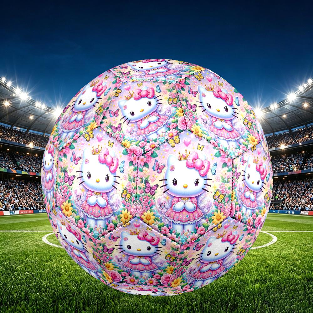 1pc Size 5 Hello Kitty Design Soccer Ball - Anti-slip Football for Outdoor Sports Activities, Durable Ball for Game Play