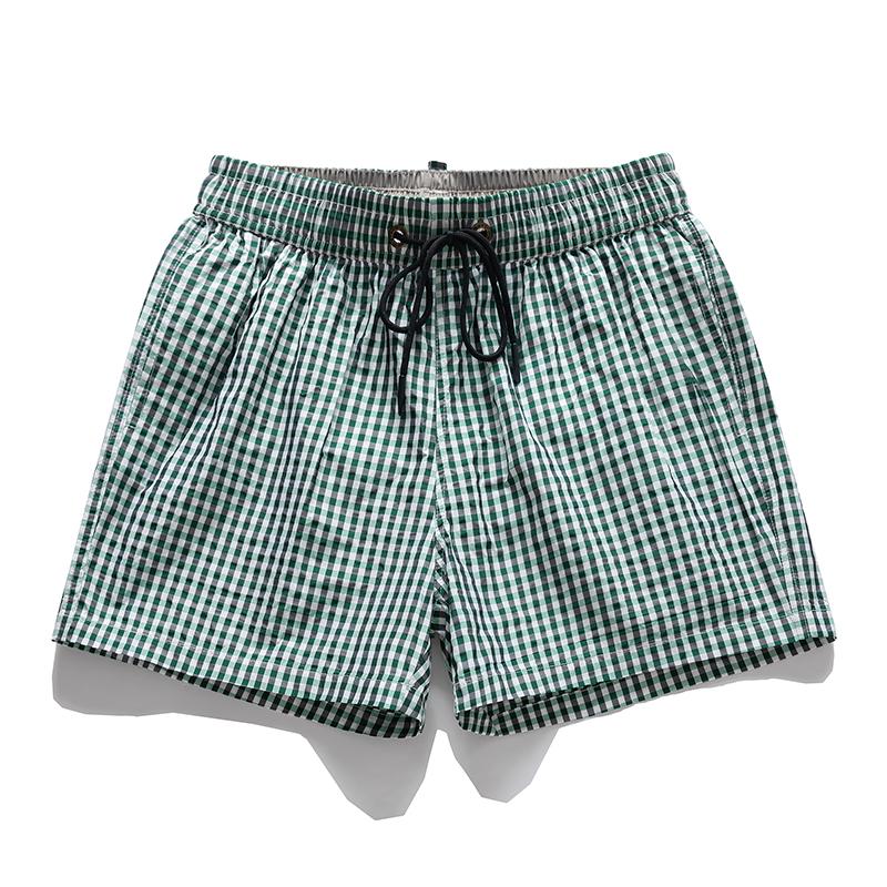 Men's Gingham Casual Shorts – Elastic Drawstring Waist Pocket Shorts for Summer Daily & Streetwear