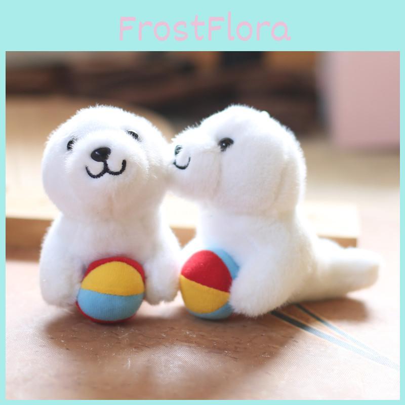 Adorable Seal Plush Toy Soft Stuffed Animal Keychain Cartoon Bag Charm