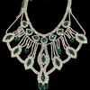 European and American Hot Selling Fashion Women Exquisite Shiny AB Colored Big Gemstone Necklace Luxury Exaggerated Rhinestone Necklace