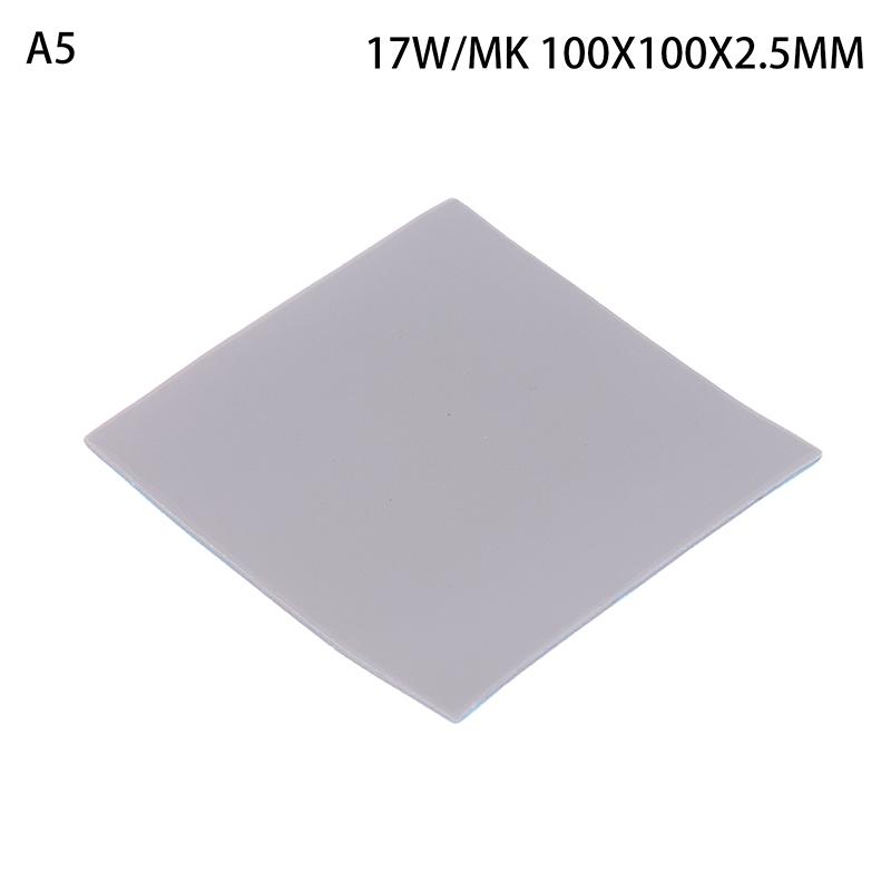 1Pc - 17W/MK GPU CPU Heatsink Cooling Conductive Silicone Thermal Pad 100x100mm Thickness 0.5/1/1.5/2/2.5/3mm Insulation Pad
