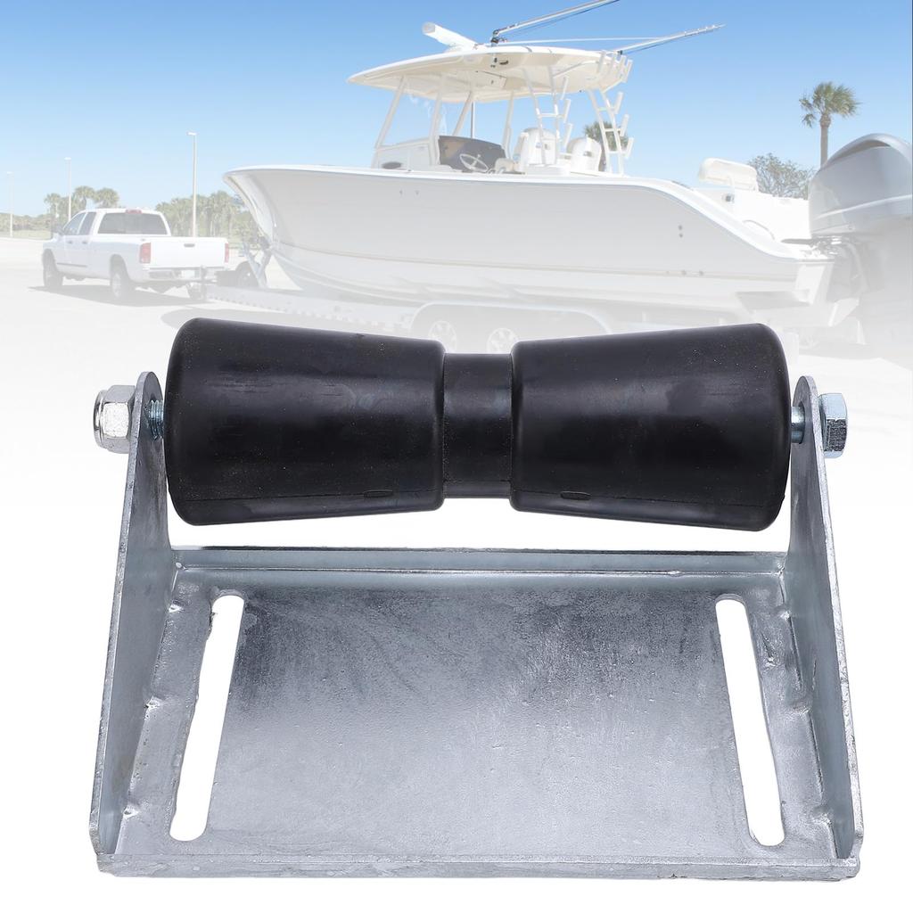 Keel Roller for Boat Trailers (with Bracket) High-Durability, Labor-Saving Design, Galvanized Steel and Rubber Keel Roller Assembly Kit, 8 Inch