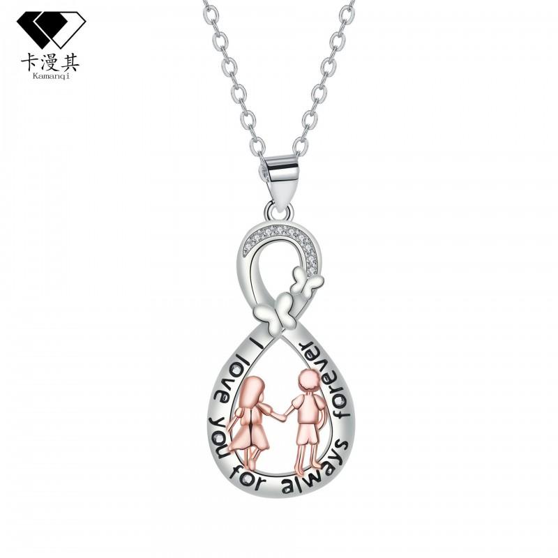 Rose Gold Infinity Symbol Pendant Necklace Women Geometric Cross Chain Choker Lightweight Luxury Minimalist Jewelry Crystal Gold