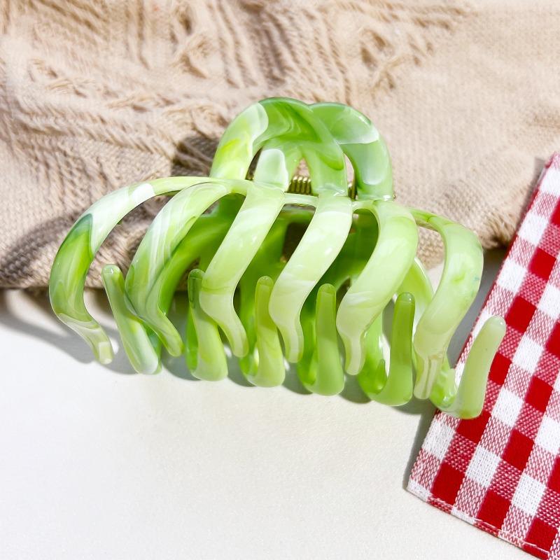 High-end Texture Marble Pumpkin Hair Clip Back of The Head Updo Shark Clip Grappling Clip Hair Accessory