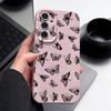 Stoßfeste, matte und schlanke Handyhülle mit Schmetterlingsdruck für Samsung S25 Ultra S24 FE S23 S22 A36 A56 A16 A55 A26 A15 A35, Ledertextur, TPU, weiche Rückseite