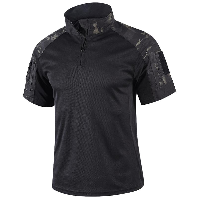 Summer Men's Outdoor Frog Suit Short Sleeve Camouflage Training Shirt Breathable Tops Lightweight Fast Drying