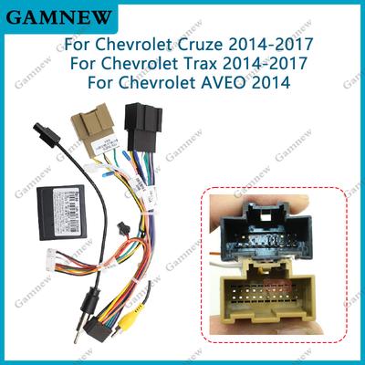 Car 16pin Audio Wiring Harness With Canbus Box For Chevrolet Cruze Trax AVEO Stereo Installation Wire Adapter
